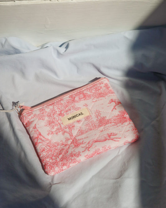 Pink Toile De Jouy Eco-Mini Pouch